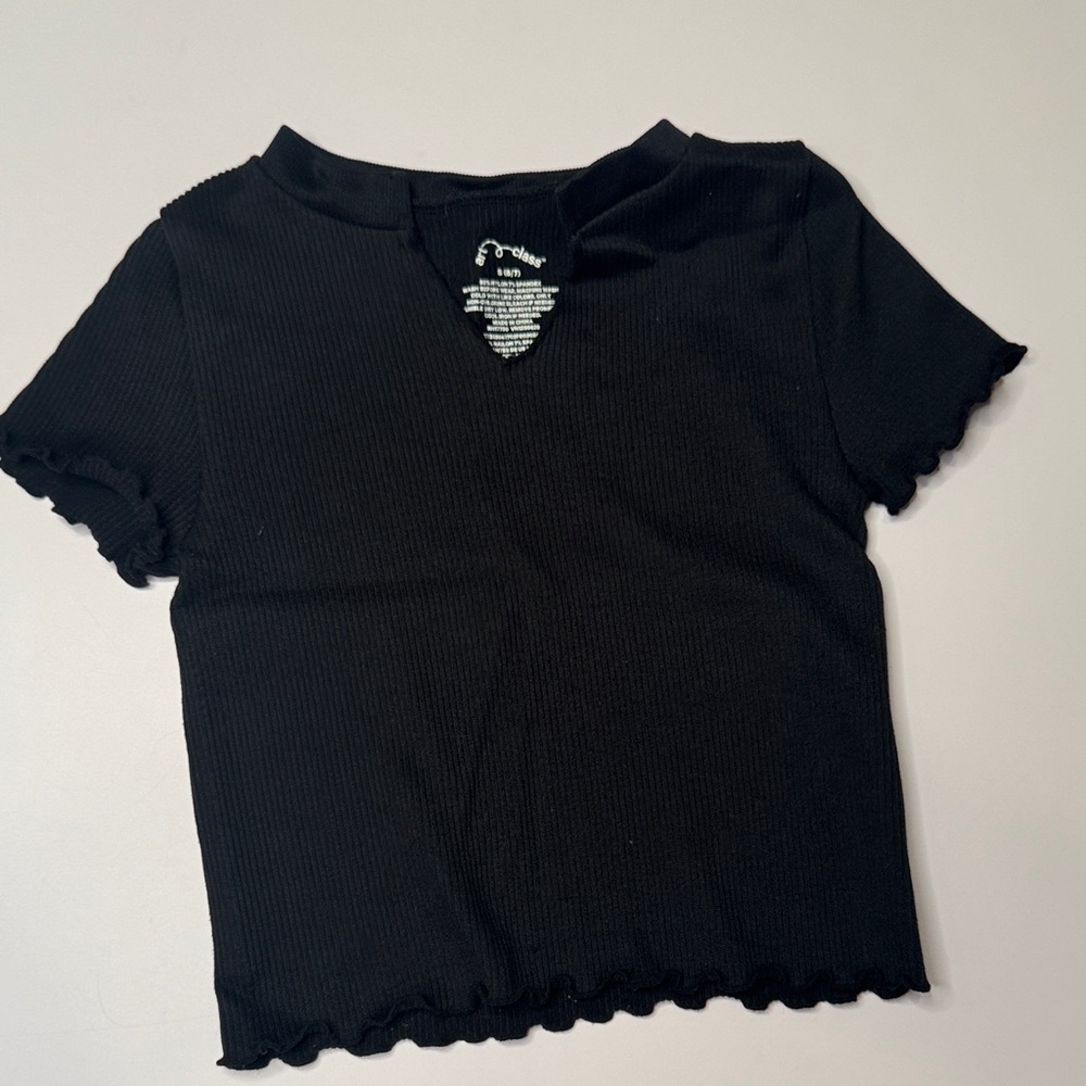 Art Class Black Ribbed girls Top